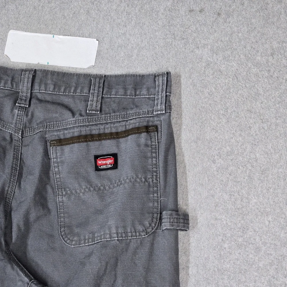 Wrangler Men Pants 34 Gray Cargo Ripstop Work Utility Straight 30